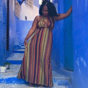 Maxi Halter Cut Out Dress